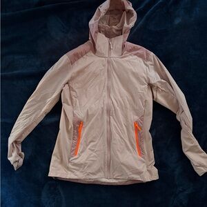 Women's arcteryx medium atom lightweight pink hoody with orange accent